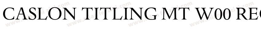 Caslon Titling MT W00 Regular字体转换